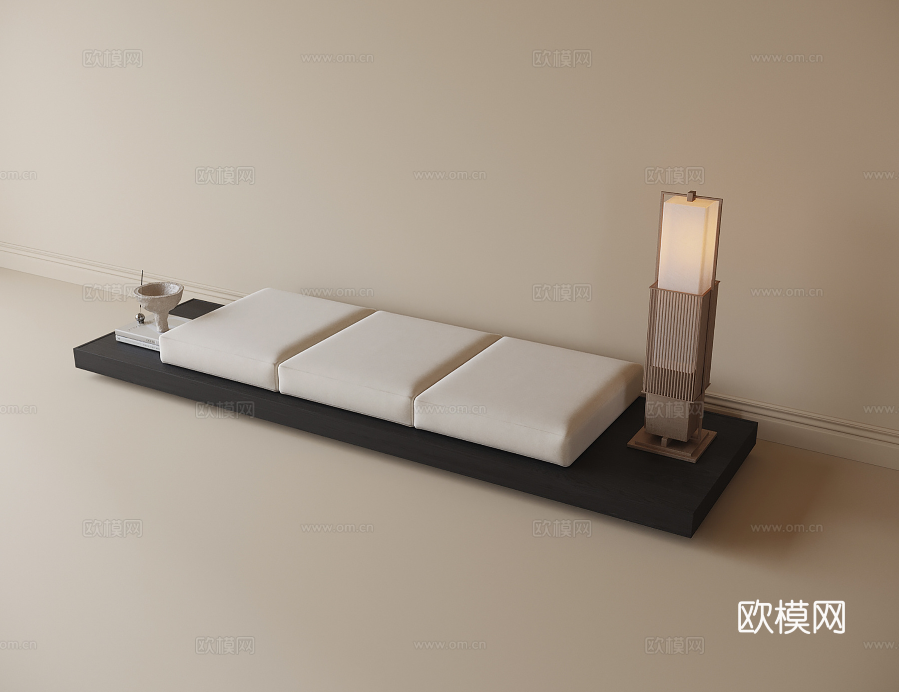 现代三人沙发su模型