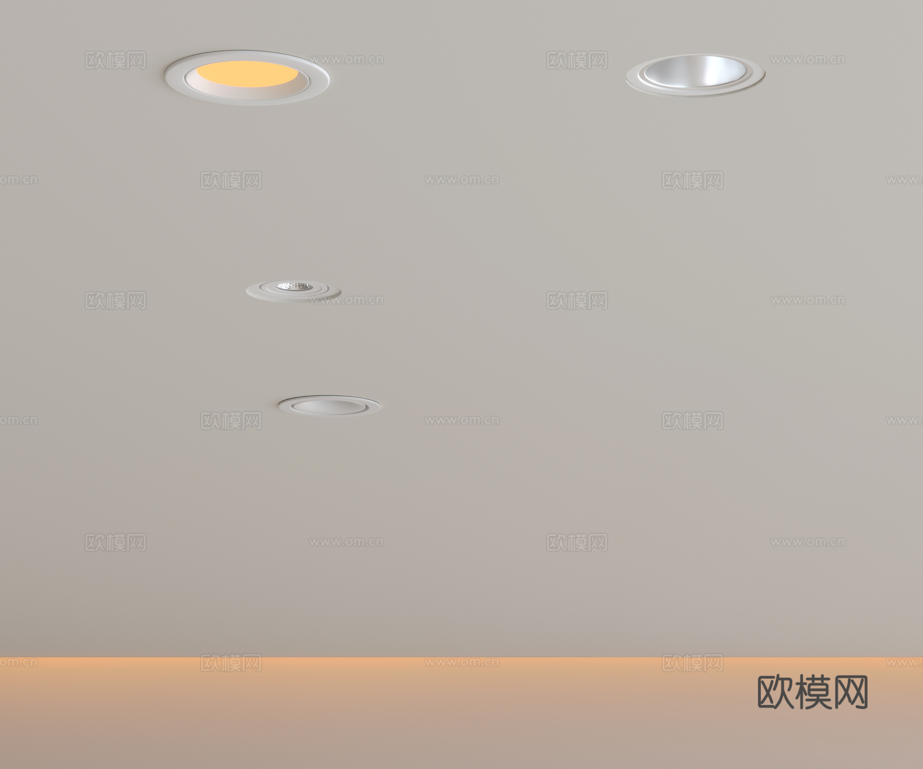 现代极简筒灯射灯 磁吸轨道射灯 明装转向射灯 线型灯 内嵌入su模型