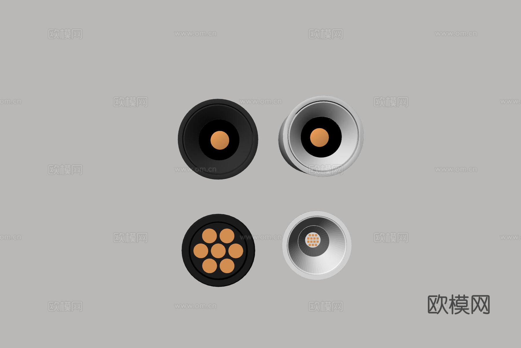 现代极简筒灯射灯 磁吸轨道射灯 明装转向射灯 线型灯 内嵌入su模型