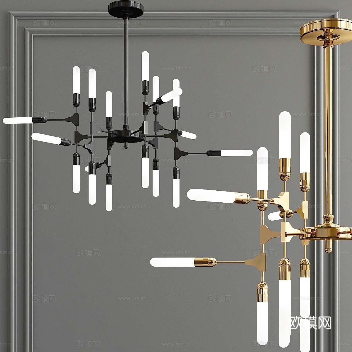 动感对称灯具3d模型下载