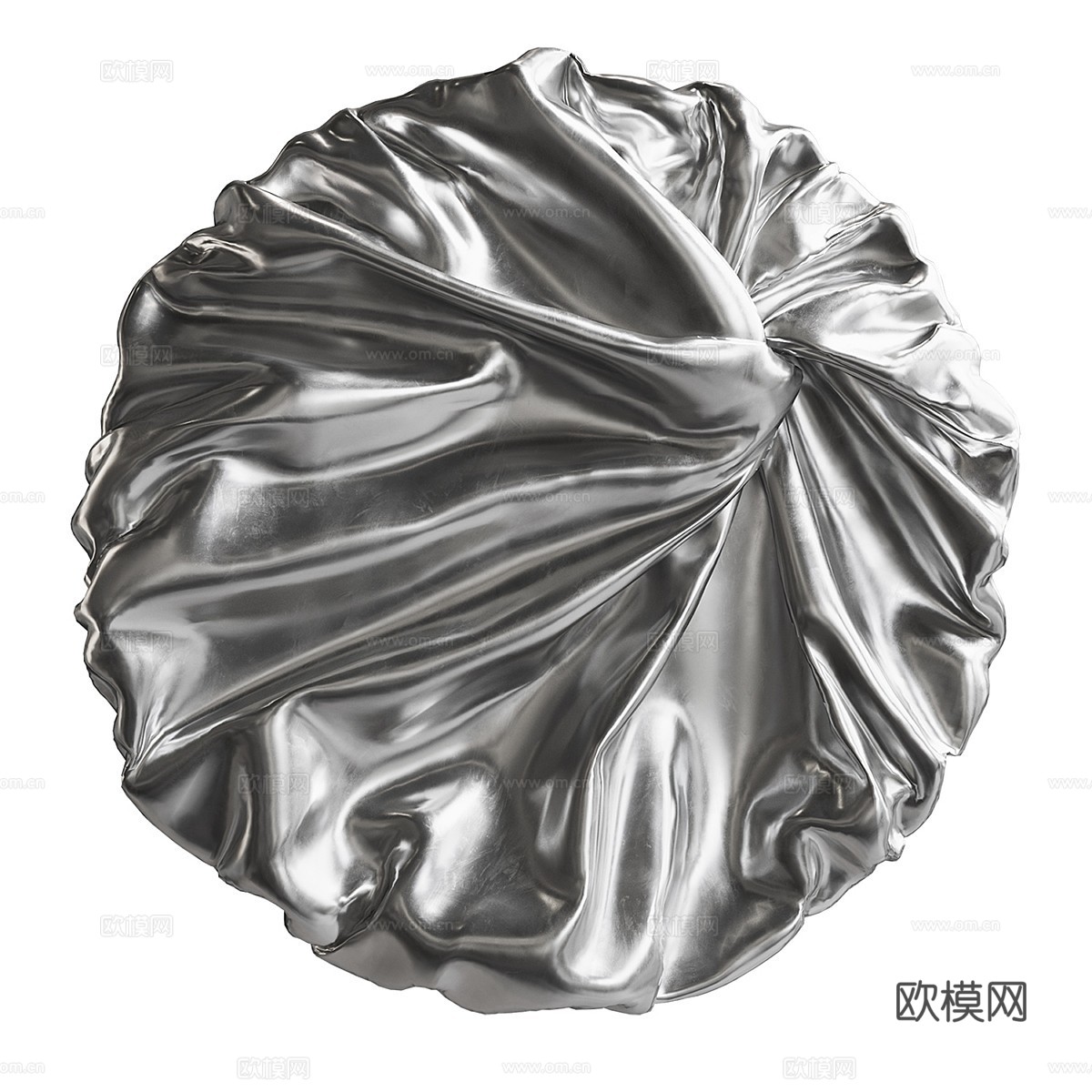 新中式轻奢圆形艺术墙饰3d模型下载（渲染图2）