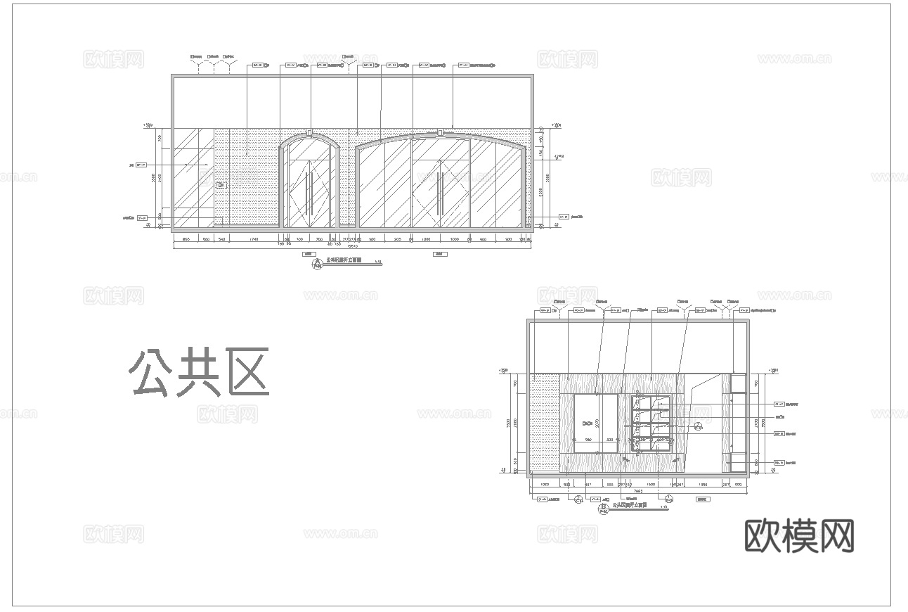 服装店专卖店 最新全套施工图 效果图合集cad施工图