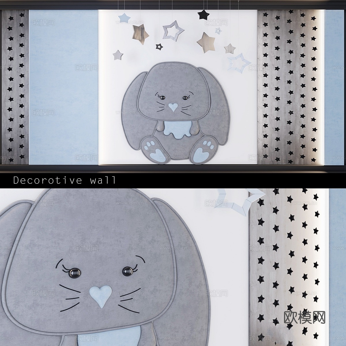 儿童墙板_兔子（2）3d模型下载