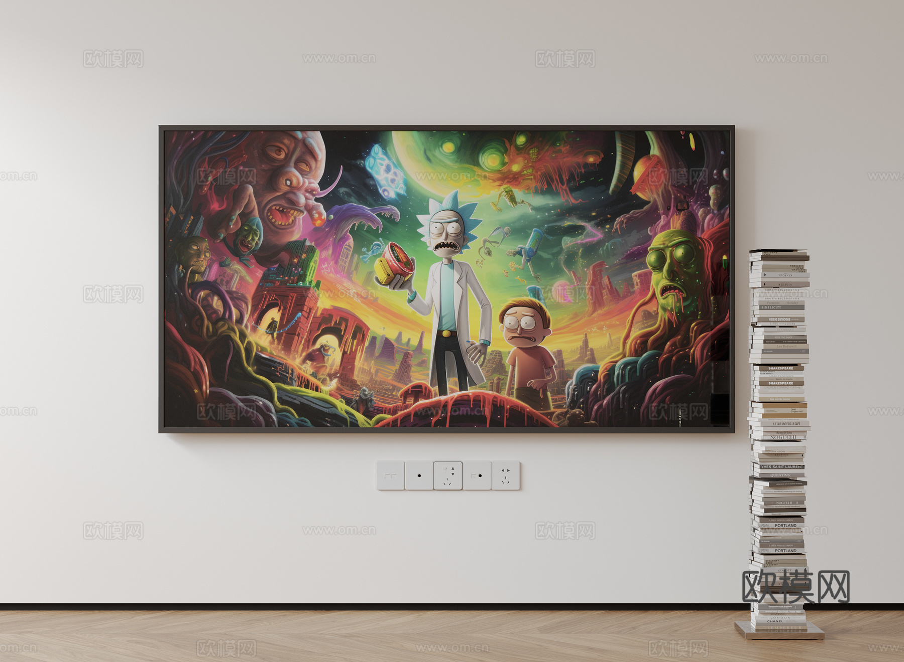 现代电视机 移动电视 激光电视 显示屏 壁挂式电视3d模型下载