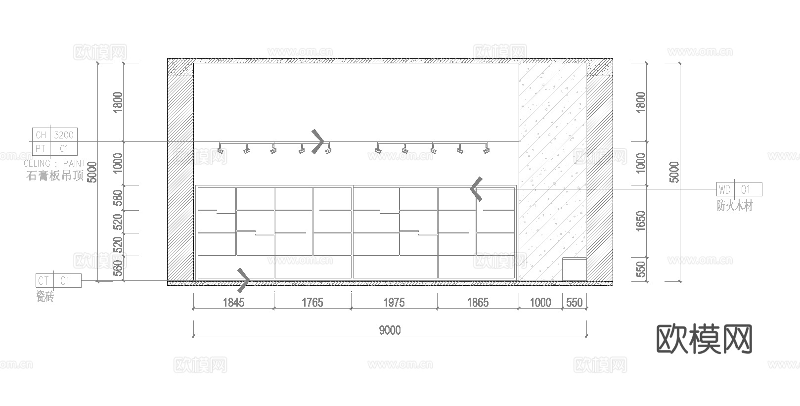 服装店专卖店 最新全套施工图 效果图合集cad施工图