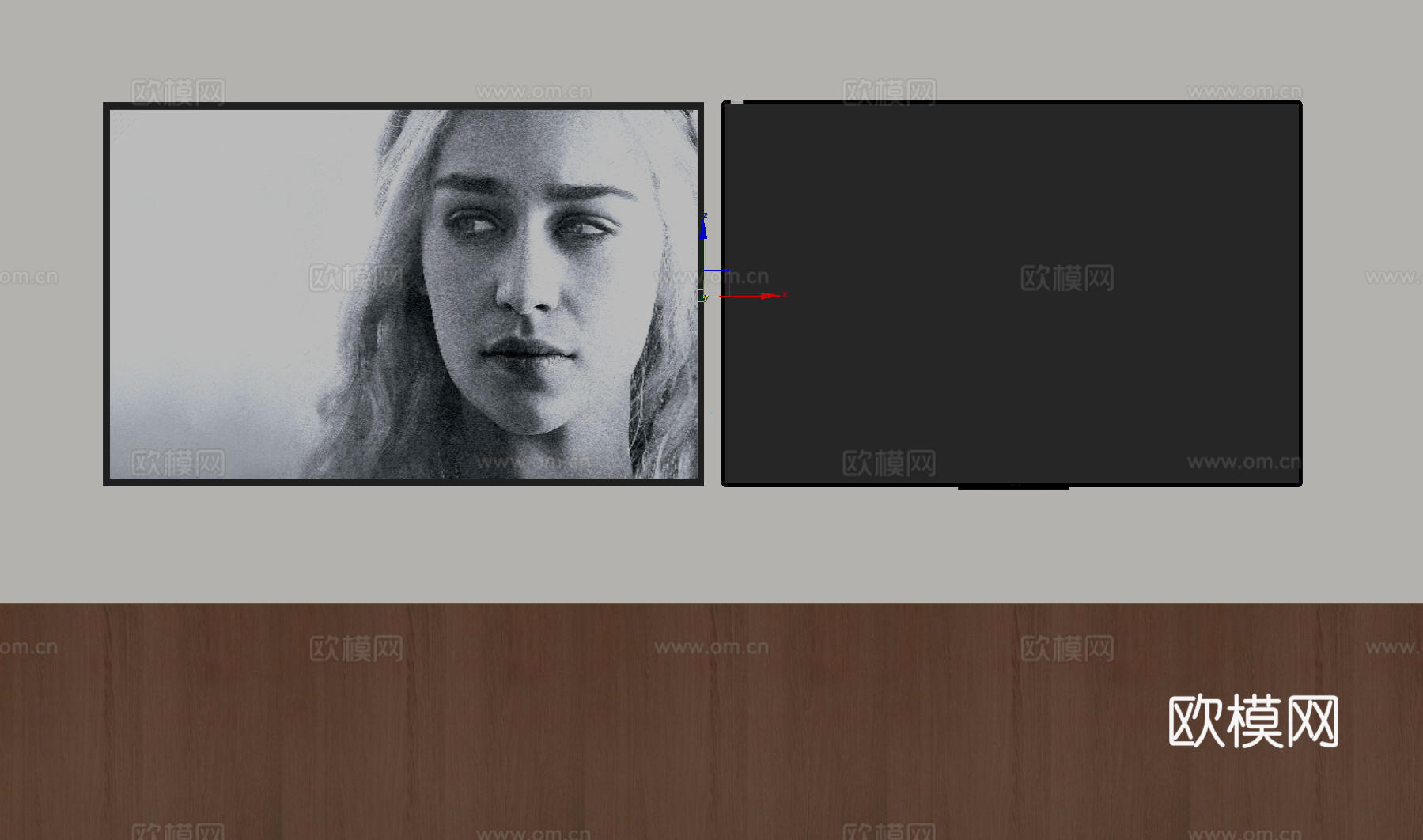 现代电视机 移动电视 激光电视 显示屏 壁挂式电视su模型