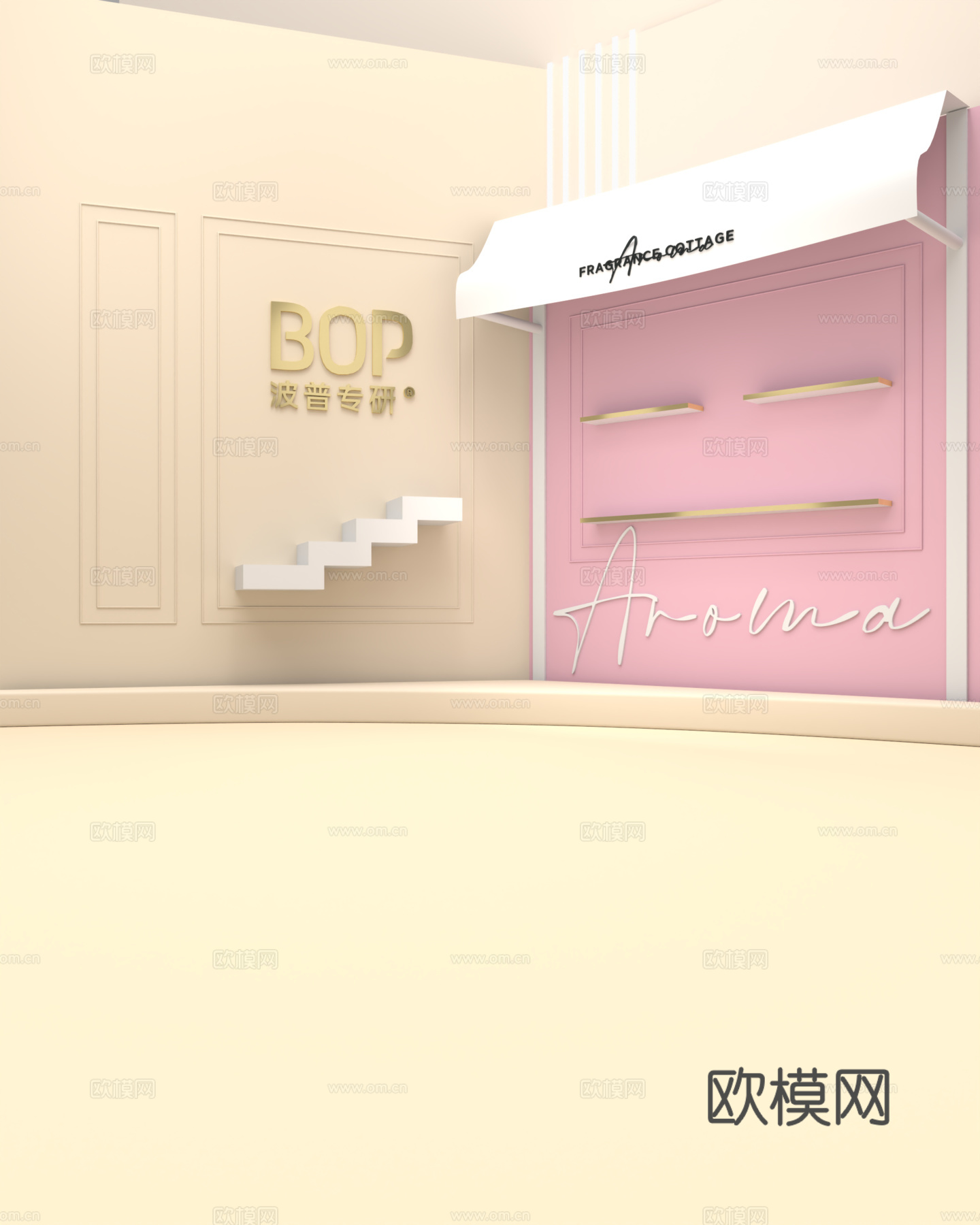 直播间背景墙3d模型下载