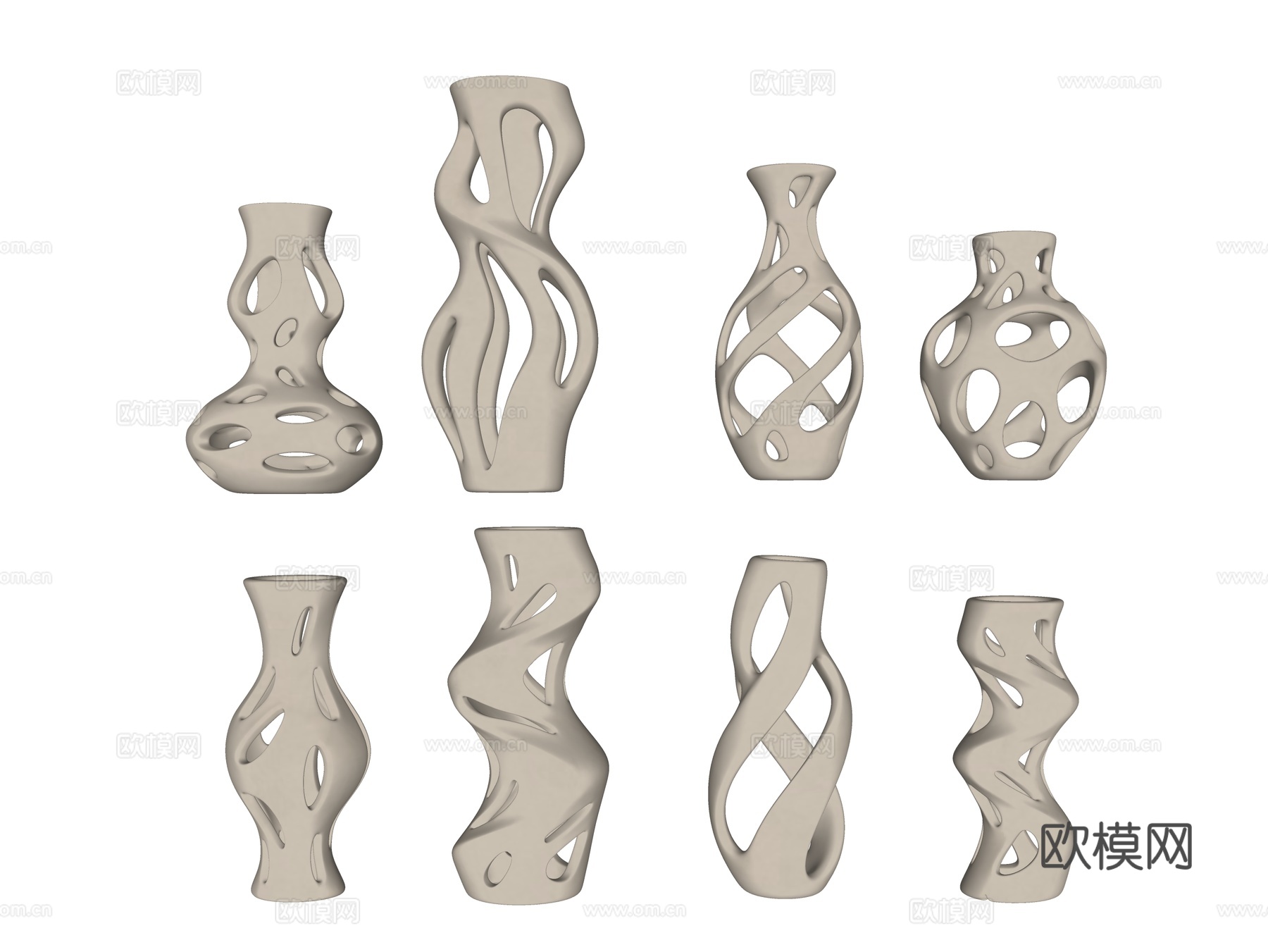 现代花瓶 镂空花瓶 艺术花瓶 装饰花瓶 干支花瓶 异形花瓶su模型