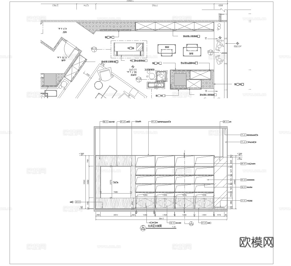 服装店专卖店 最新全套施工图 效果图合集cad施工图