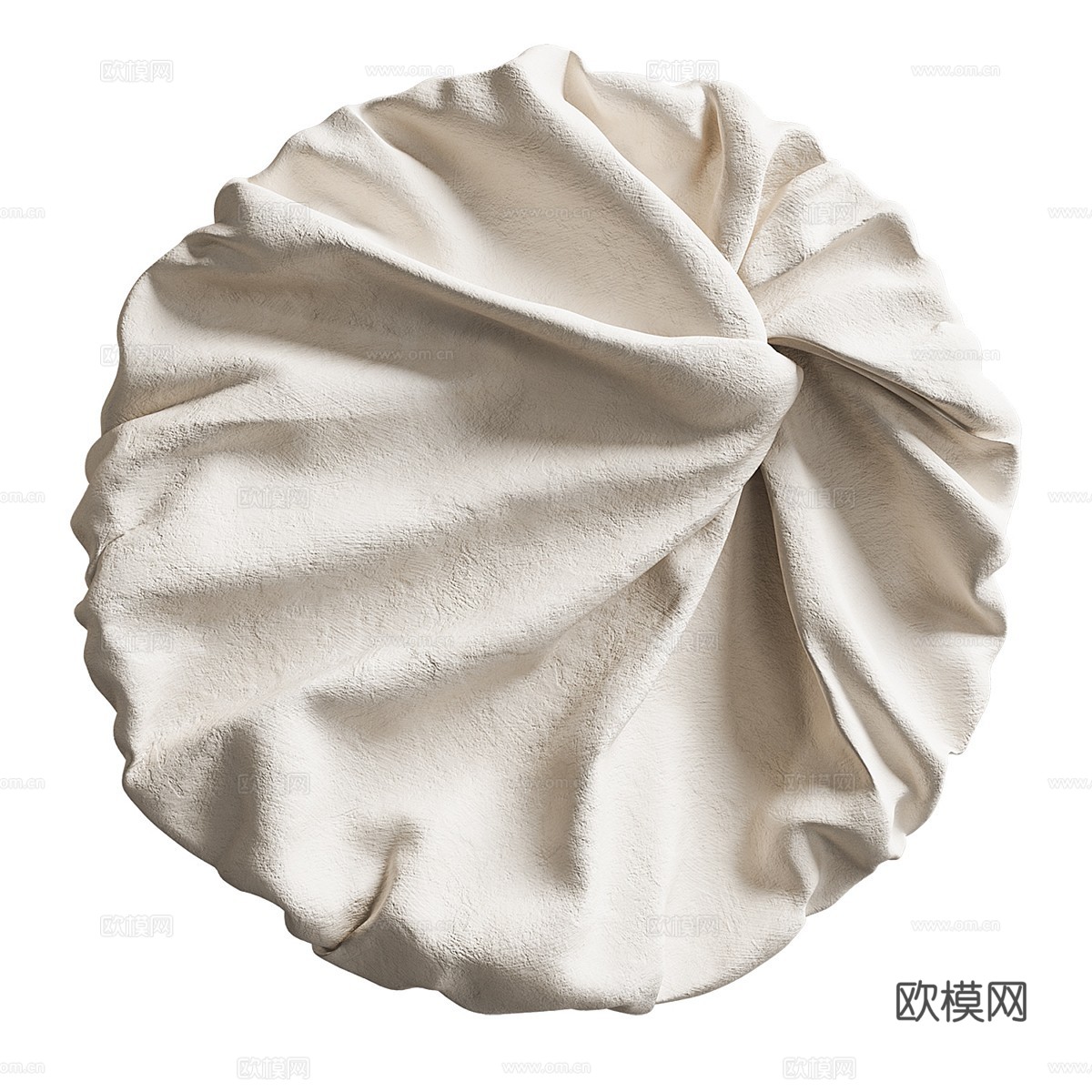 新中式轻奢圆形艺术墙饰3d模型下载（渲染图3）