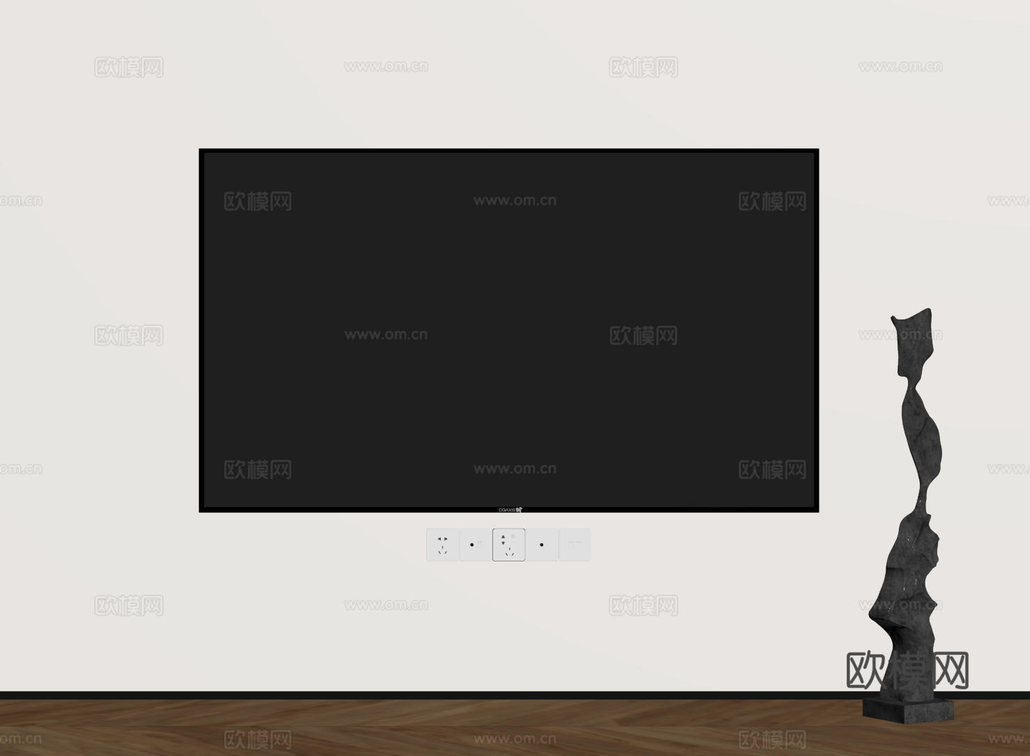 现代电视机 移动电视 激光电视 显示屏 壁挂式电视su模型