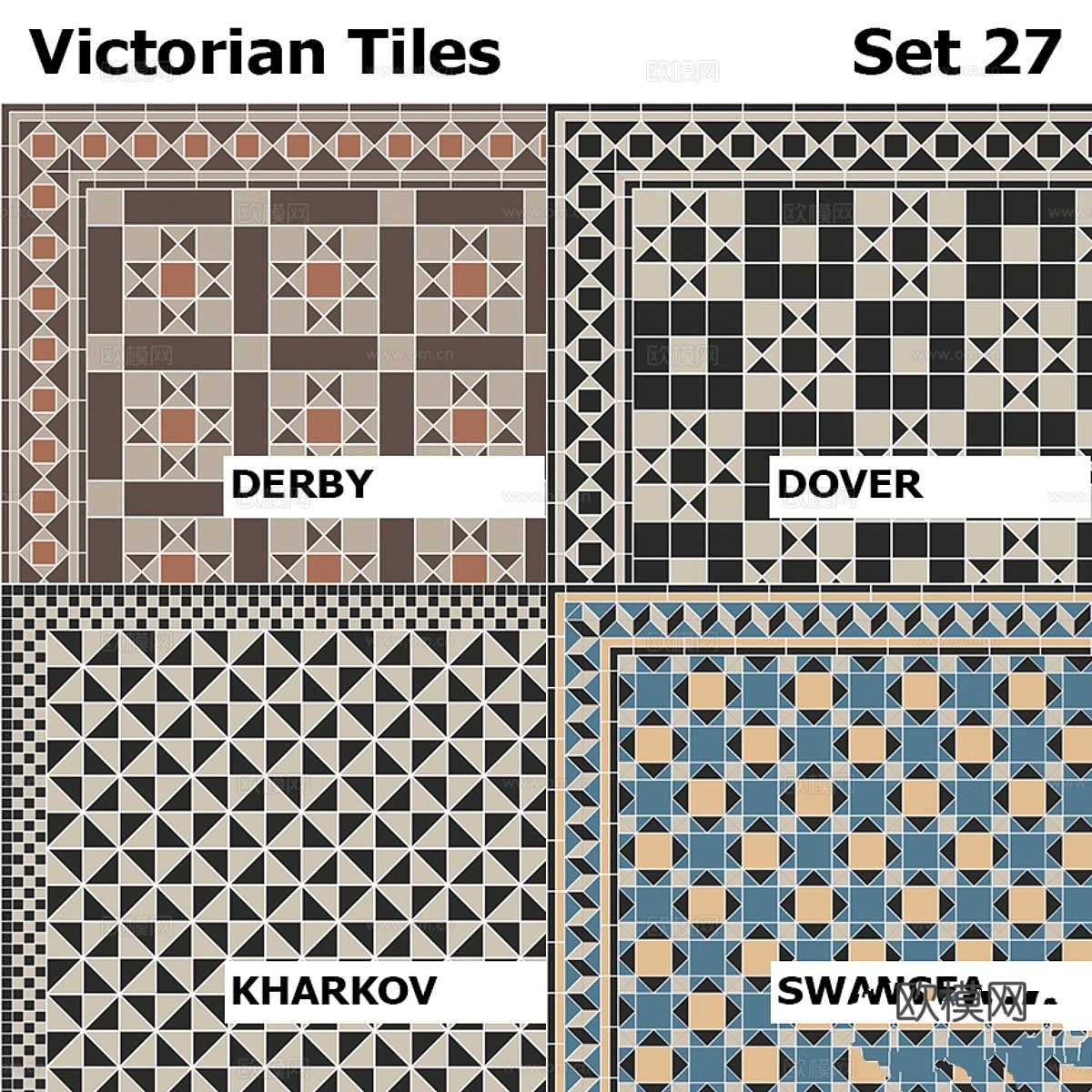Topcer 维多利亚风格瓷砖套装 273d模型下载