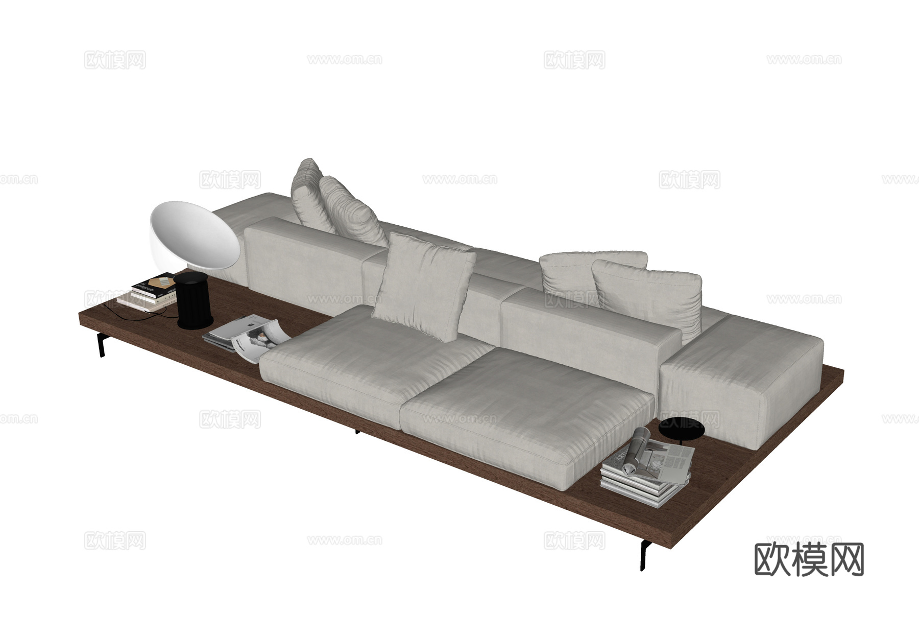 现代双面沙发 多人沙发su模型