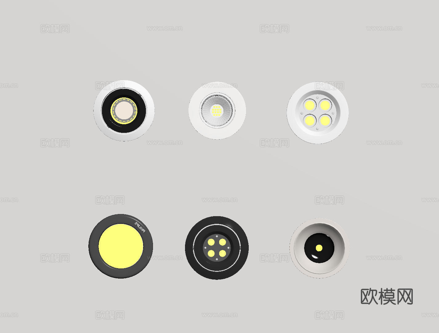 现代极简筒灯射灯 磁吸轨道射灯 明装转向射灯 线型灯 内嵌入su模型