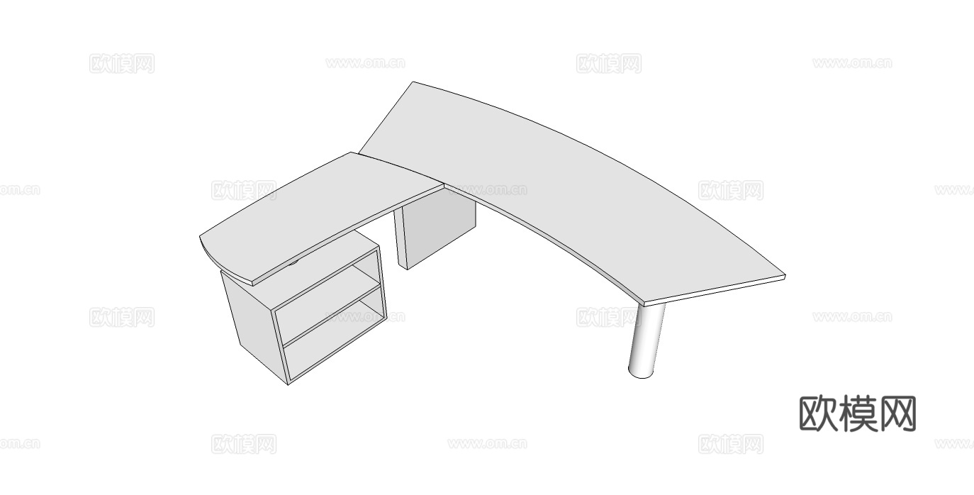 办公桌 班台桌 老板办公桌 办公家具su模型