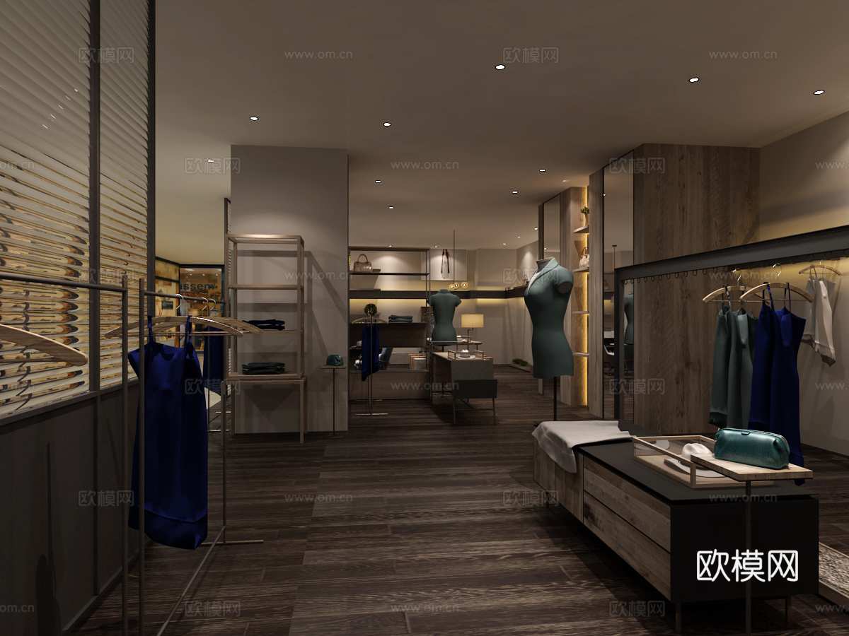 服装店专卖店 最新全套施工图 效果图合集cad施工图