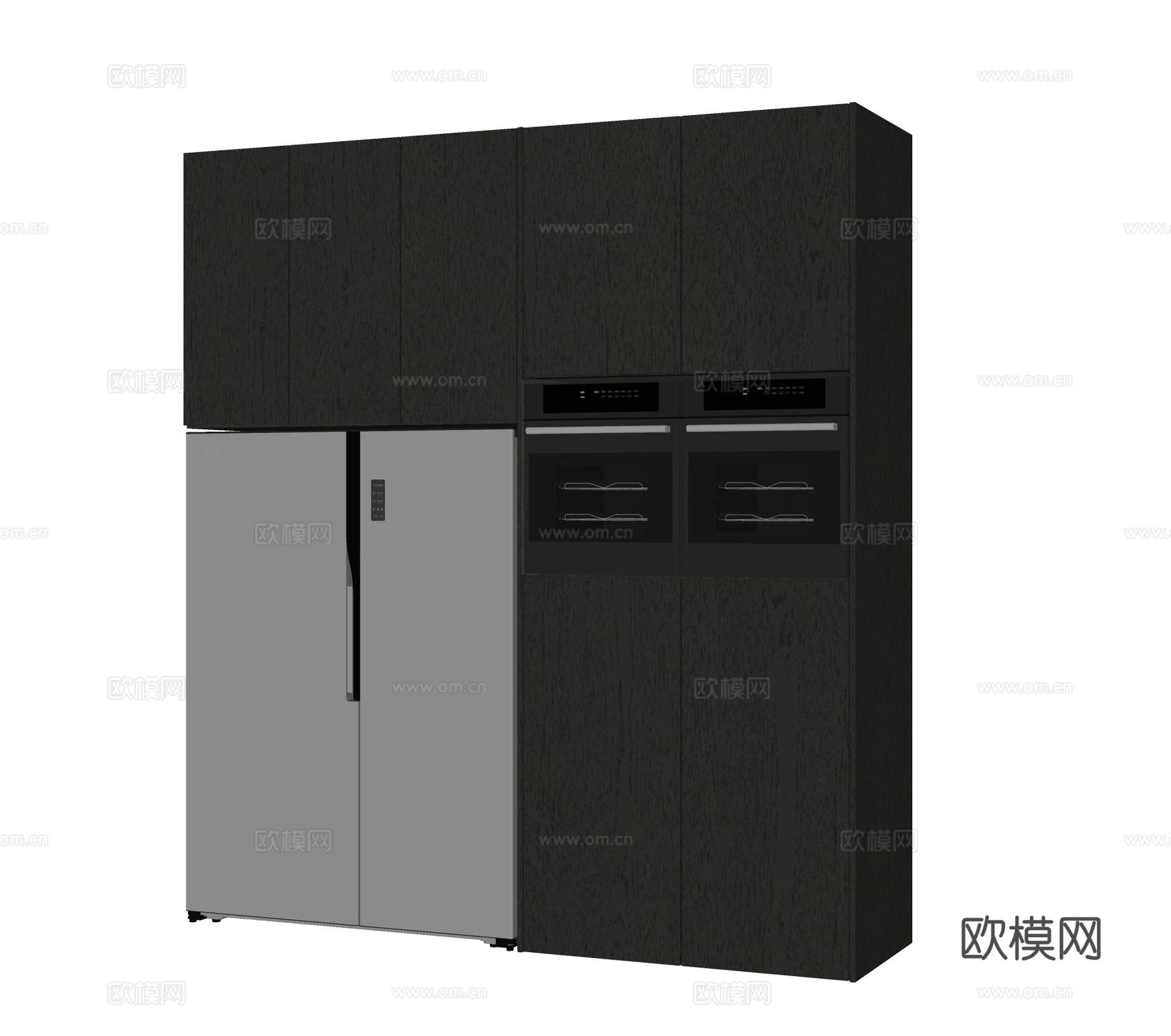现代冰箱柜 冰箱su模型