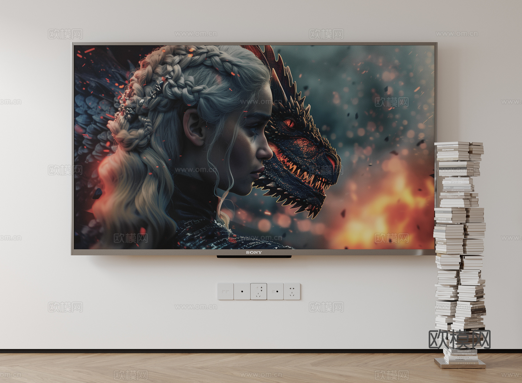 现代电视机 移动电视 激光电视 显示屏 壁挂式电视su模型