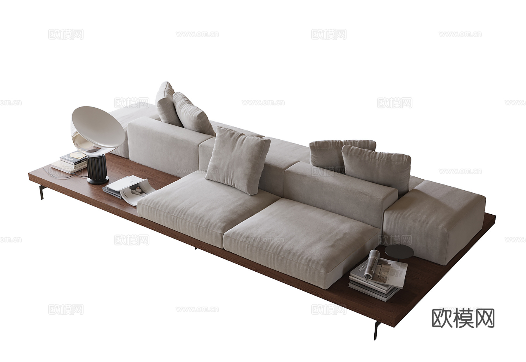 现代双面沙发 多人沙发su模型