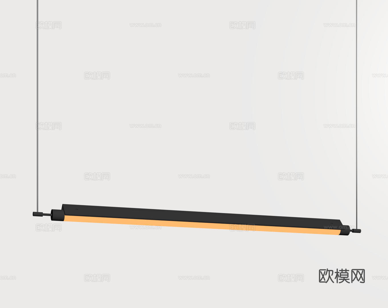 现代中古吊灯 极简奶油风吊灯 北欧简约吊灯 餐厅吊灯 长条吊su模型