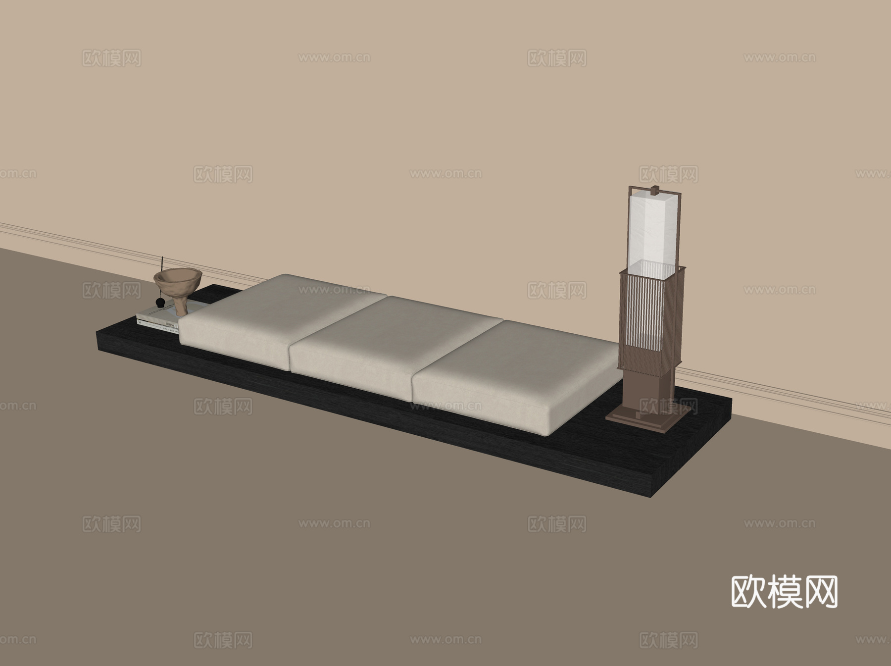 现代三人沙发su模型