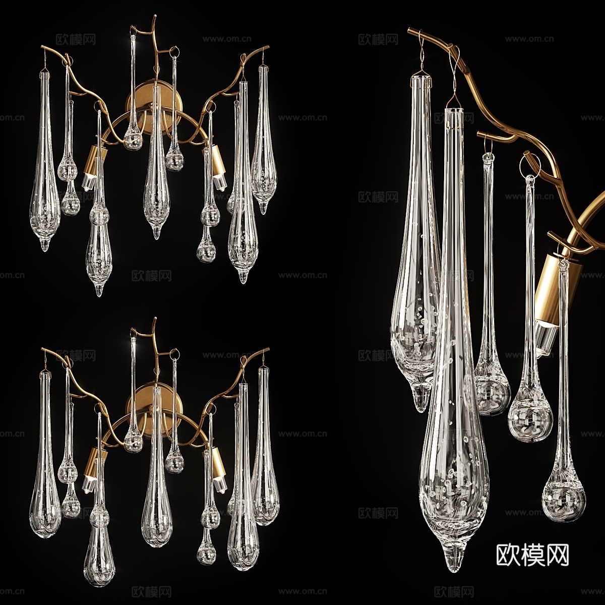 SUNWISE设计师吊坠壁灯3d模型