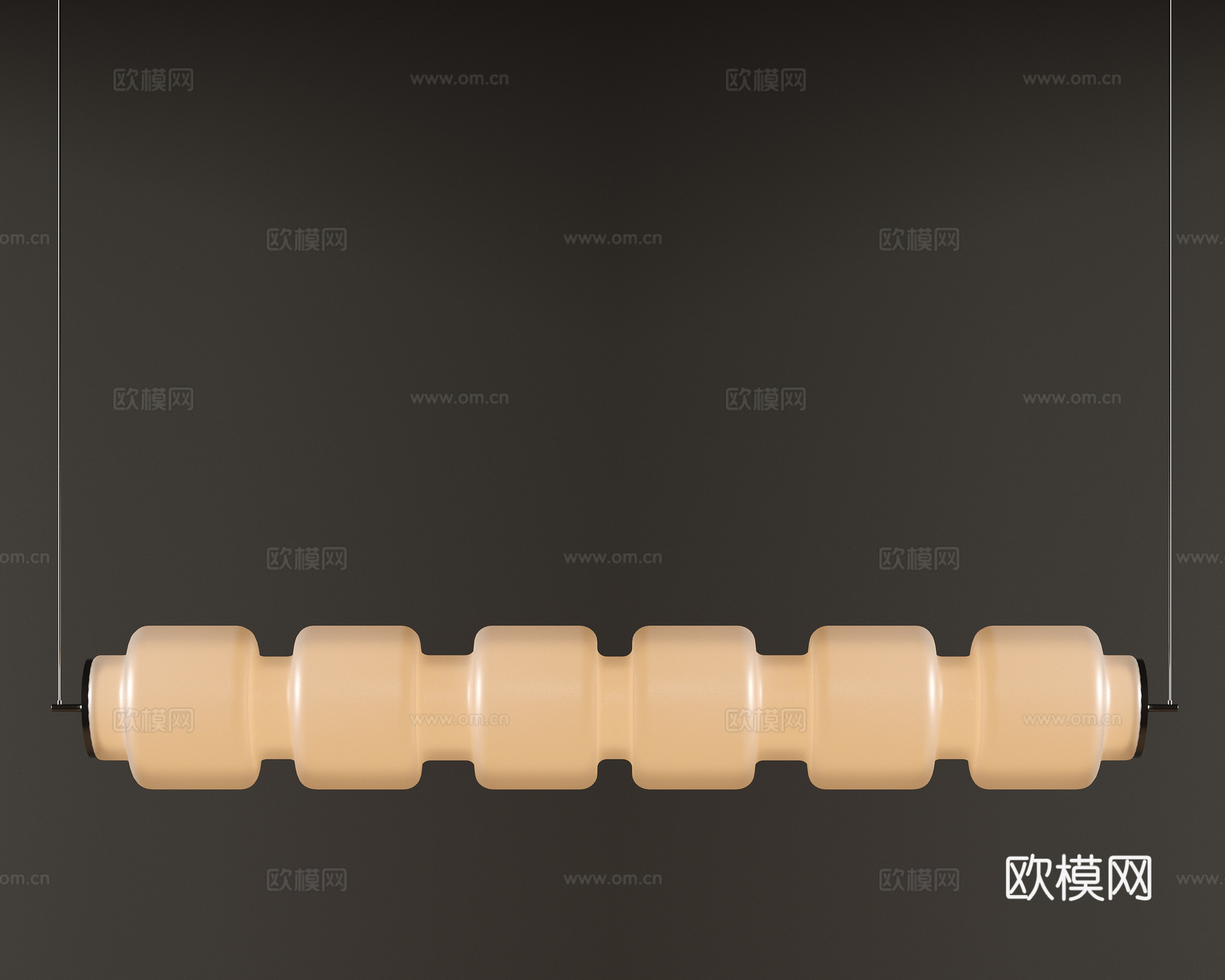 现代中古吊灯 极简奶油风吊灯 北欧简约吊灯 餐厅吊灯 长条吊su模型