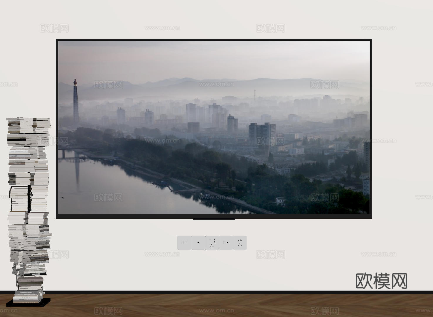 现代电视机 移动电视 激光电视 显示屏 壁挂式电视su模型