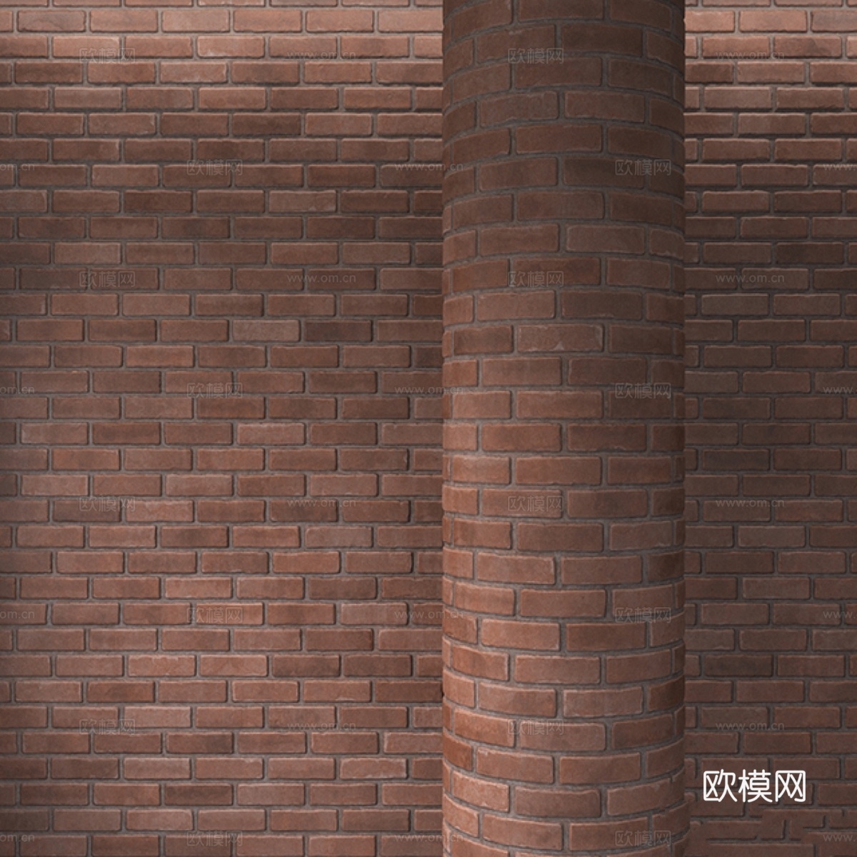 砖红色砌体3d模型下载
