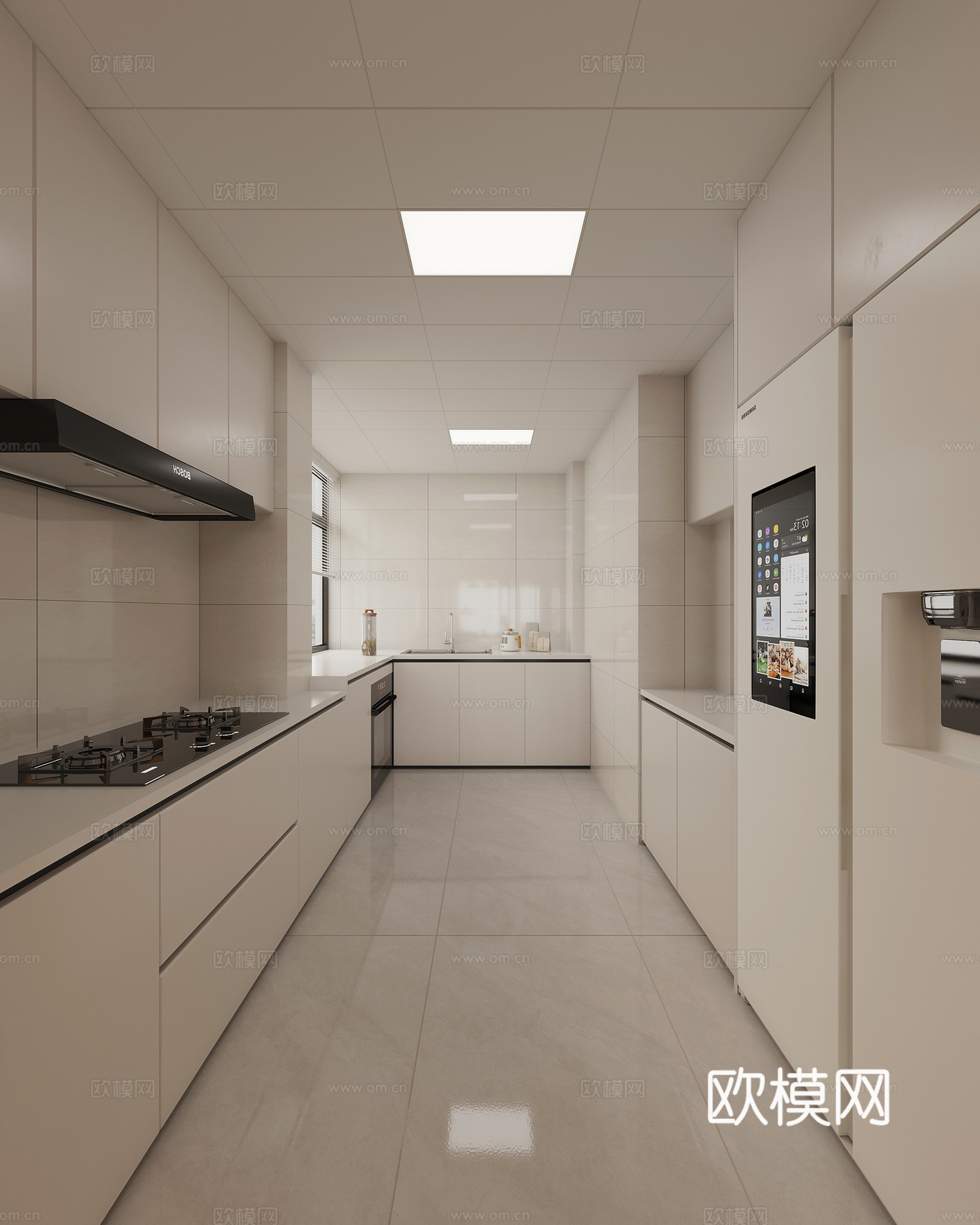 奶油客餐厅 奶油原木3d模型下载（渲染图3）