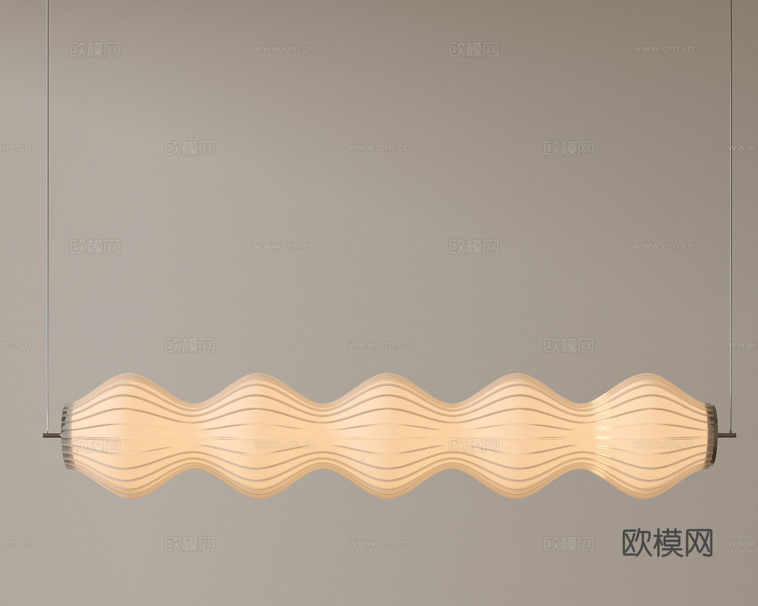 现代中古吊灯 极简奶油风吊灯 北欧简约吊灯 餐厅吊灯 长条吊su模型