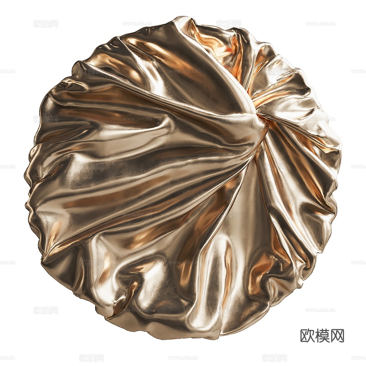 新中式轻奢圆形艺术墙饰3d模型下载（渲染图4）