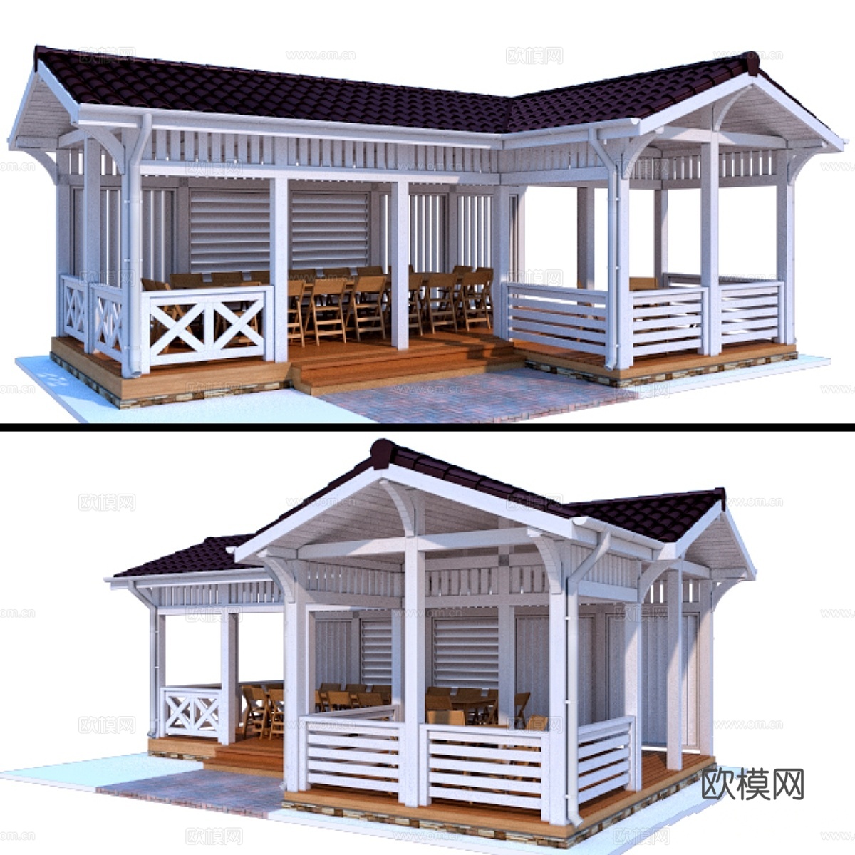 现代风格凉亭3d模型