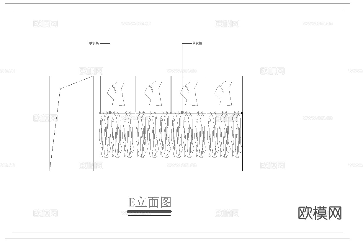 服装店专卖店 最新全套施工图 效果图合集cad施工图