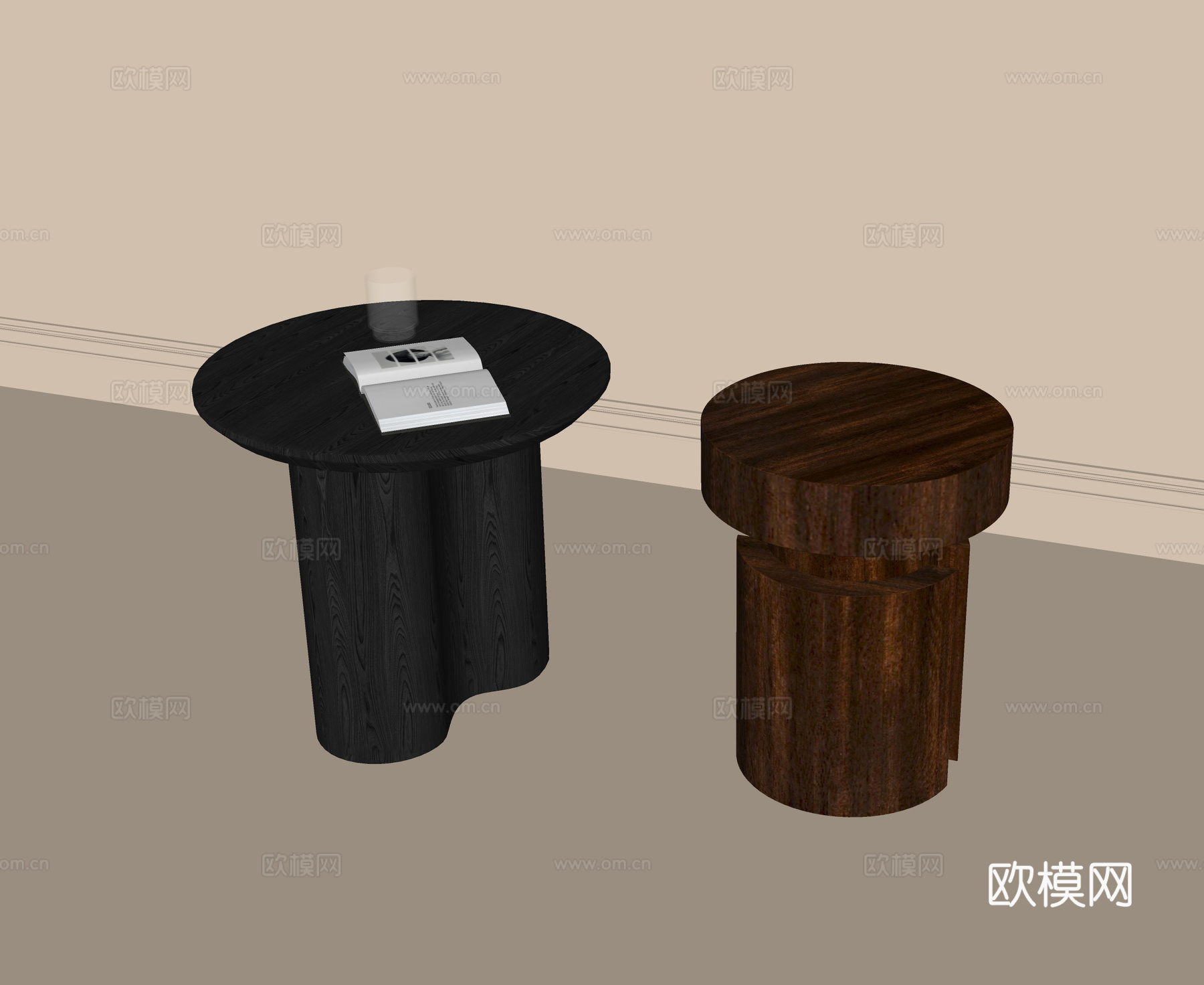 现代边几角几su模型下载（渲染图2）