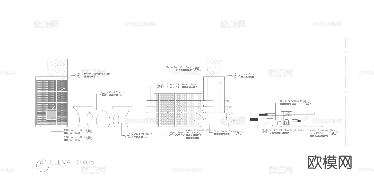 服装店专卖店 最新全套施工图 效果图合集cad施工图