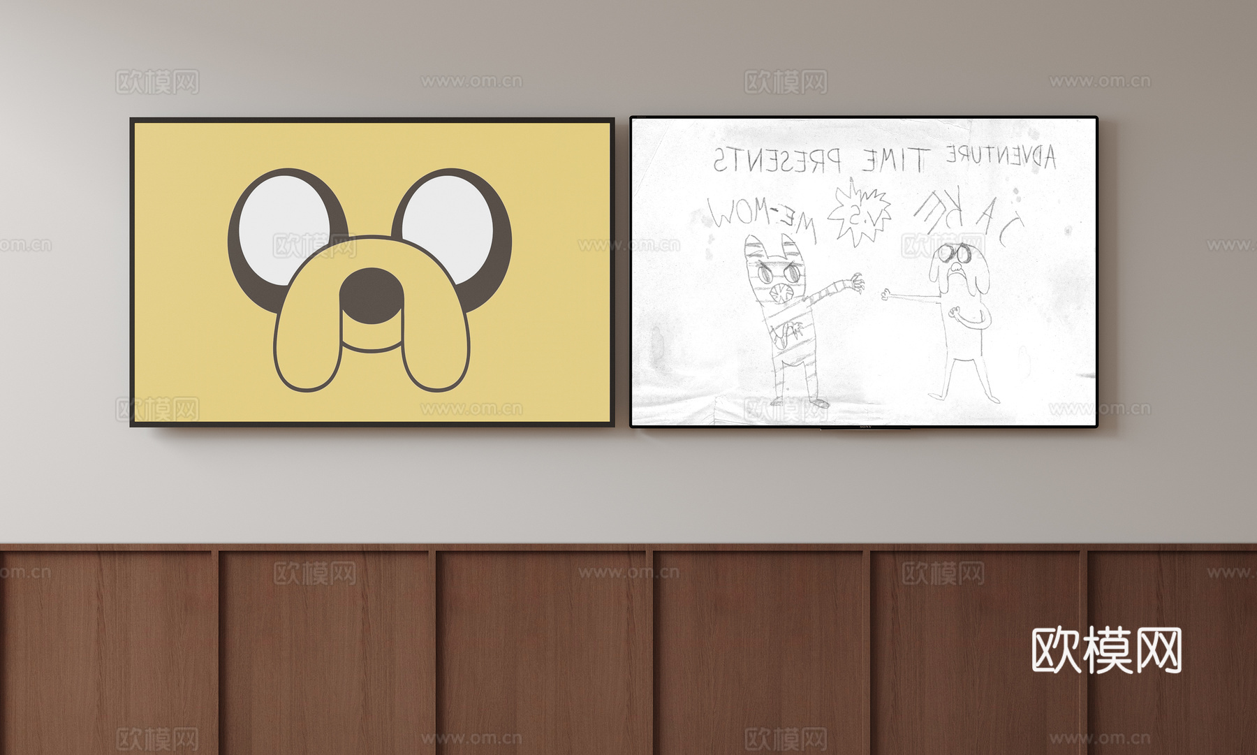 现代电视机 移动电视 激光电视 显示屏 壁挂式电视su模型