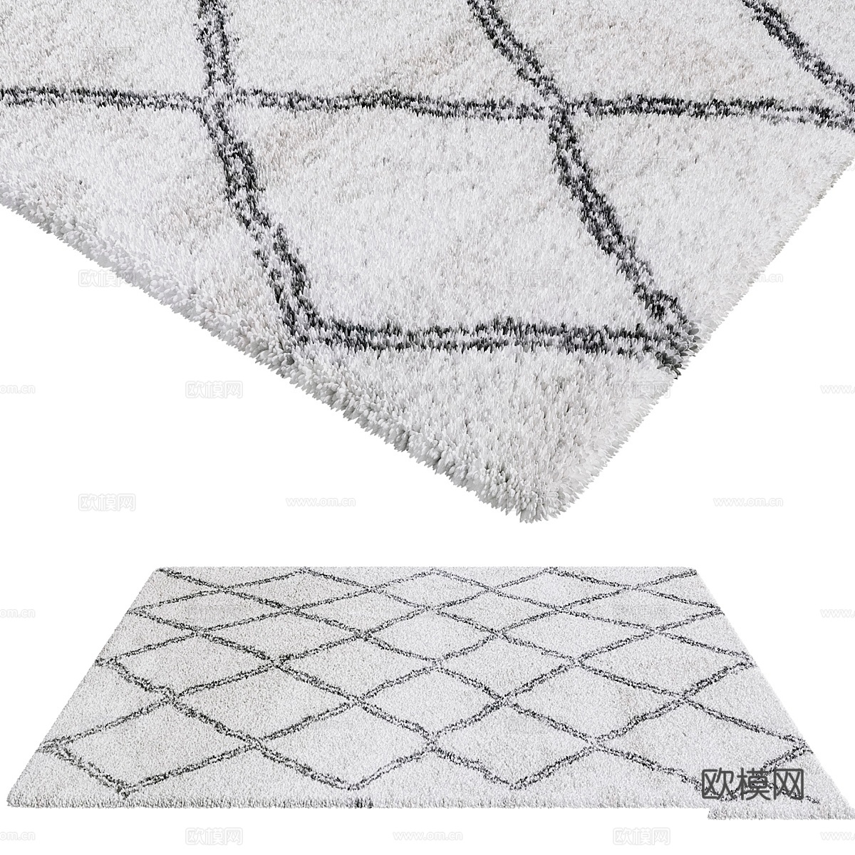 Aksfrytle地毯7683奶油灰3d模型