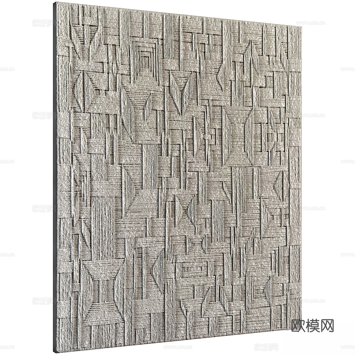 浅浮雕石膏墙饰板绳索纹3d模型下载