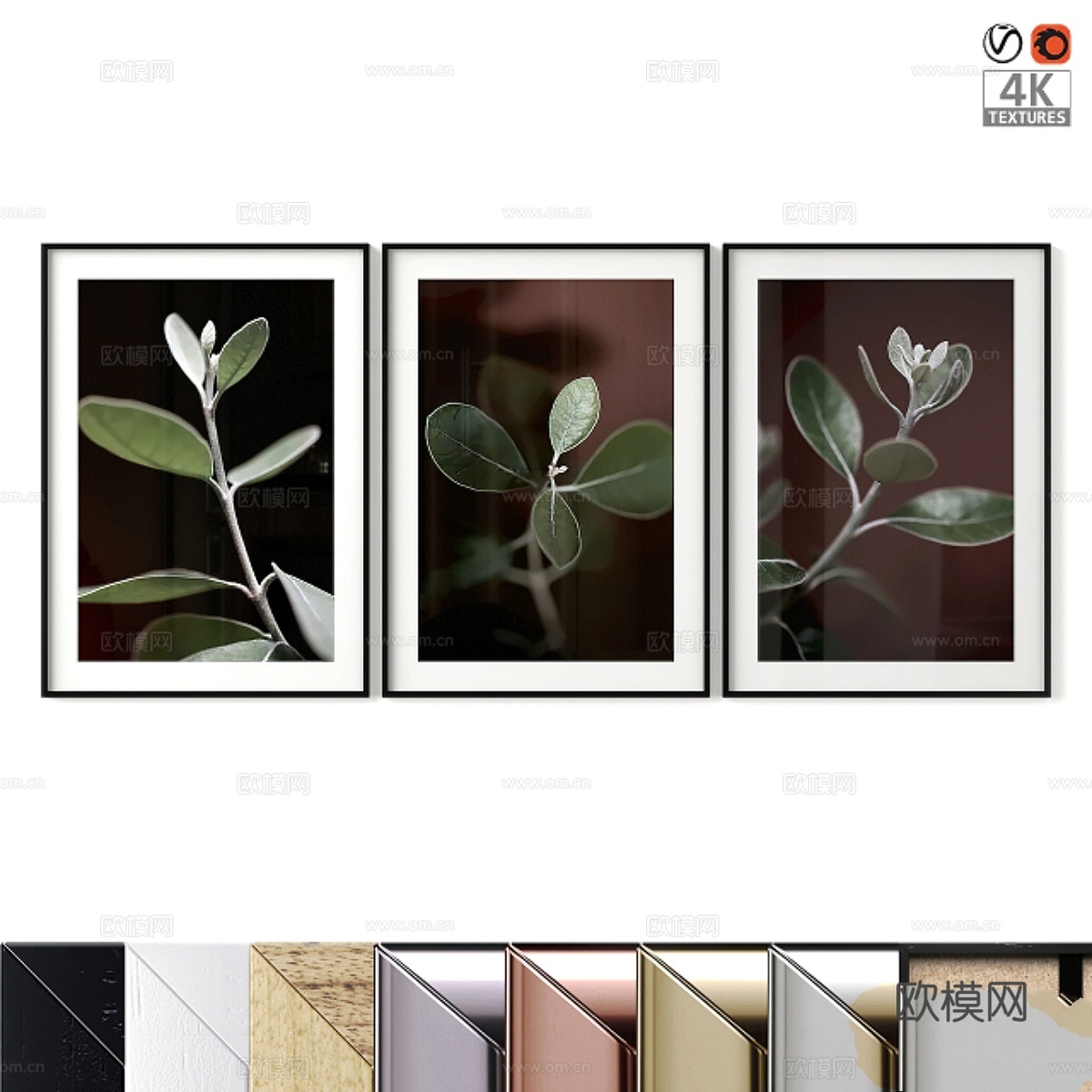 海报套装 小叶子3d模型下载