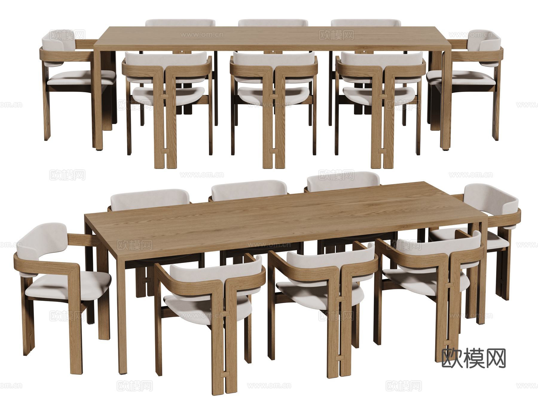 中古桌椅组合 餐桌组合 餐桌 长桌 休闲桌椅su模型