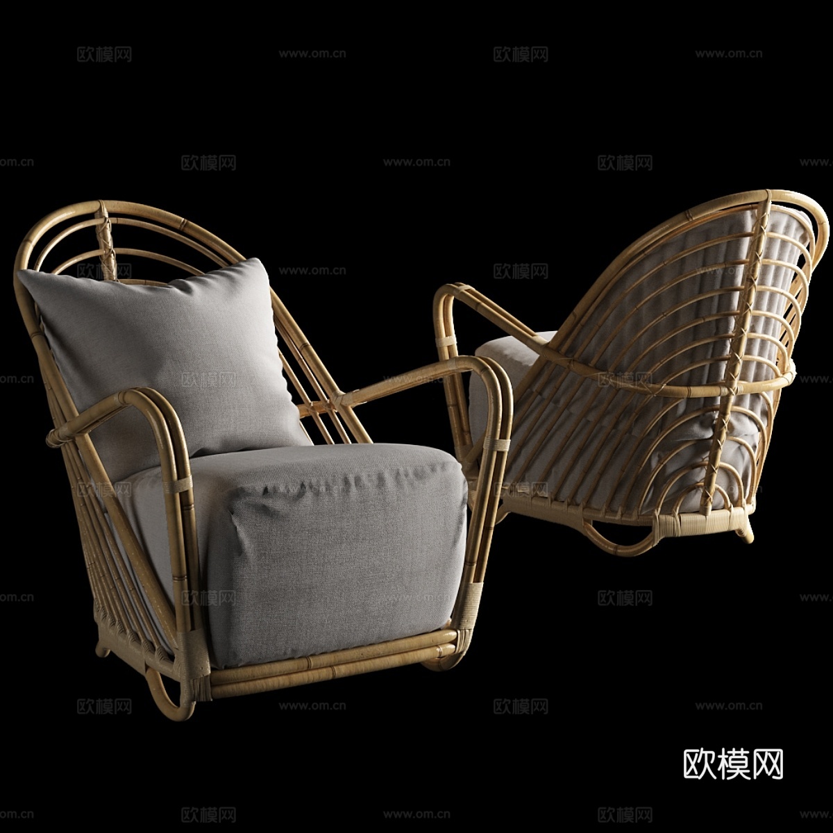 阿恩·雅各布森 Sika Design - 夏洛滕堡休闲椅3d模型下载