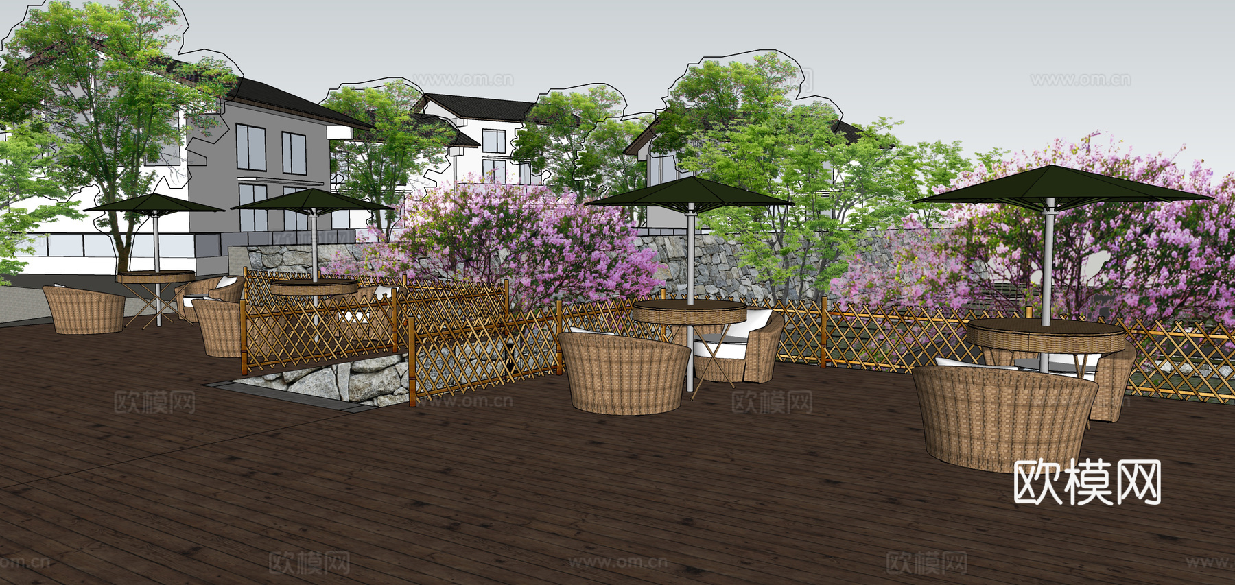 室外休闲区su模型