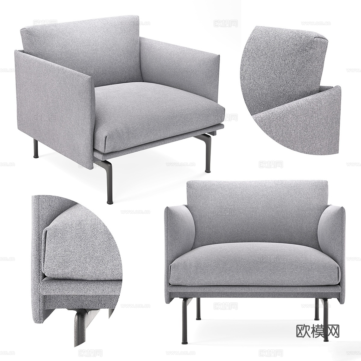 Muuto Outline工作室椅3d模型下载