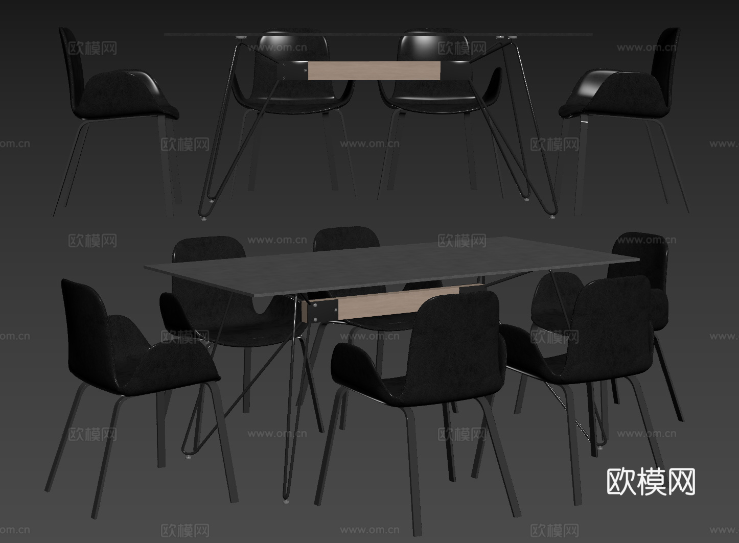 现代办公桌椅 会议桌椅 大理石桌椅 长桌 休闲桌椅su模型