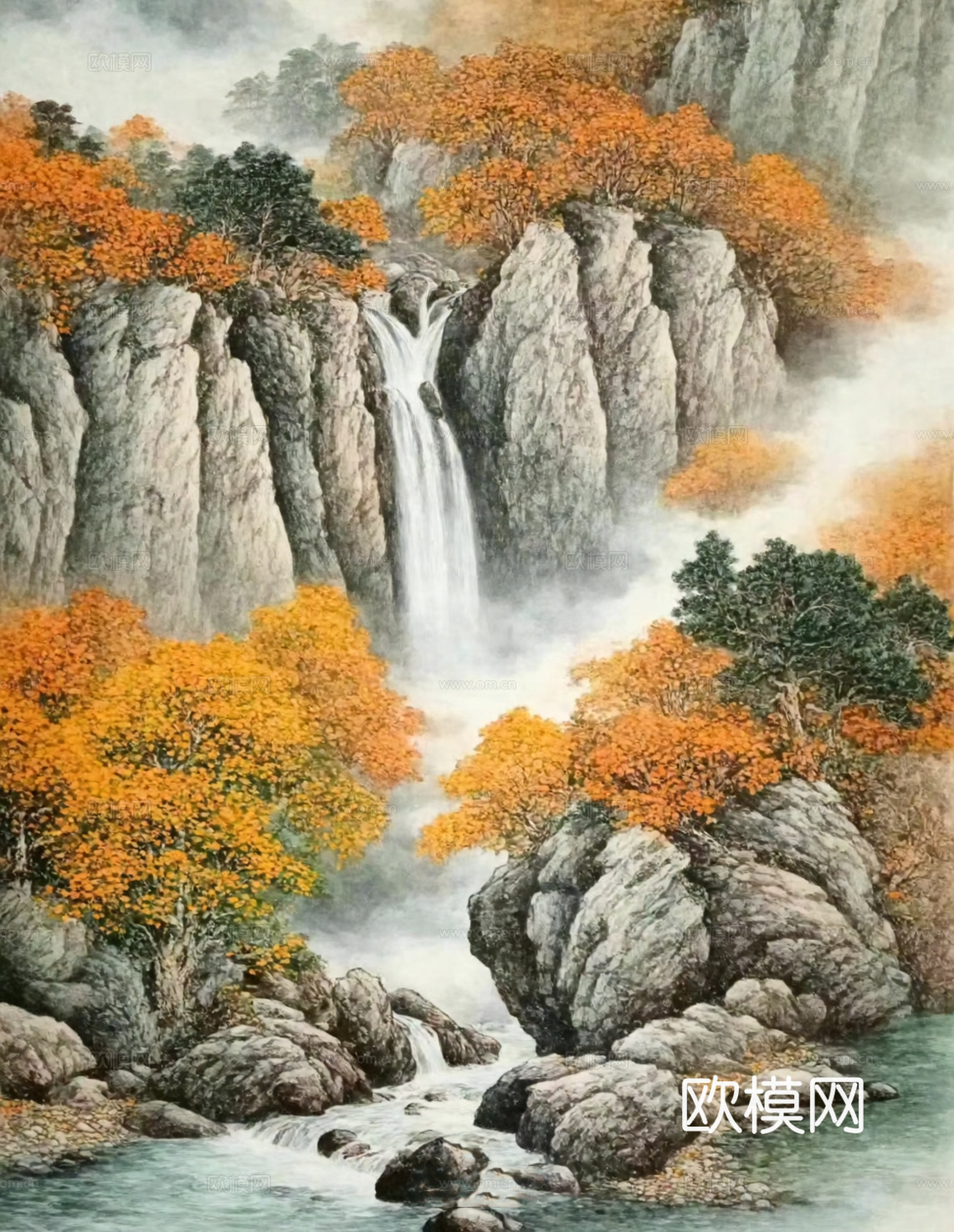 水墨山水画 工笔画 风景挂画