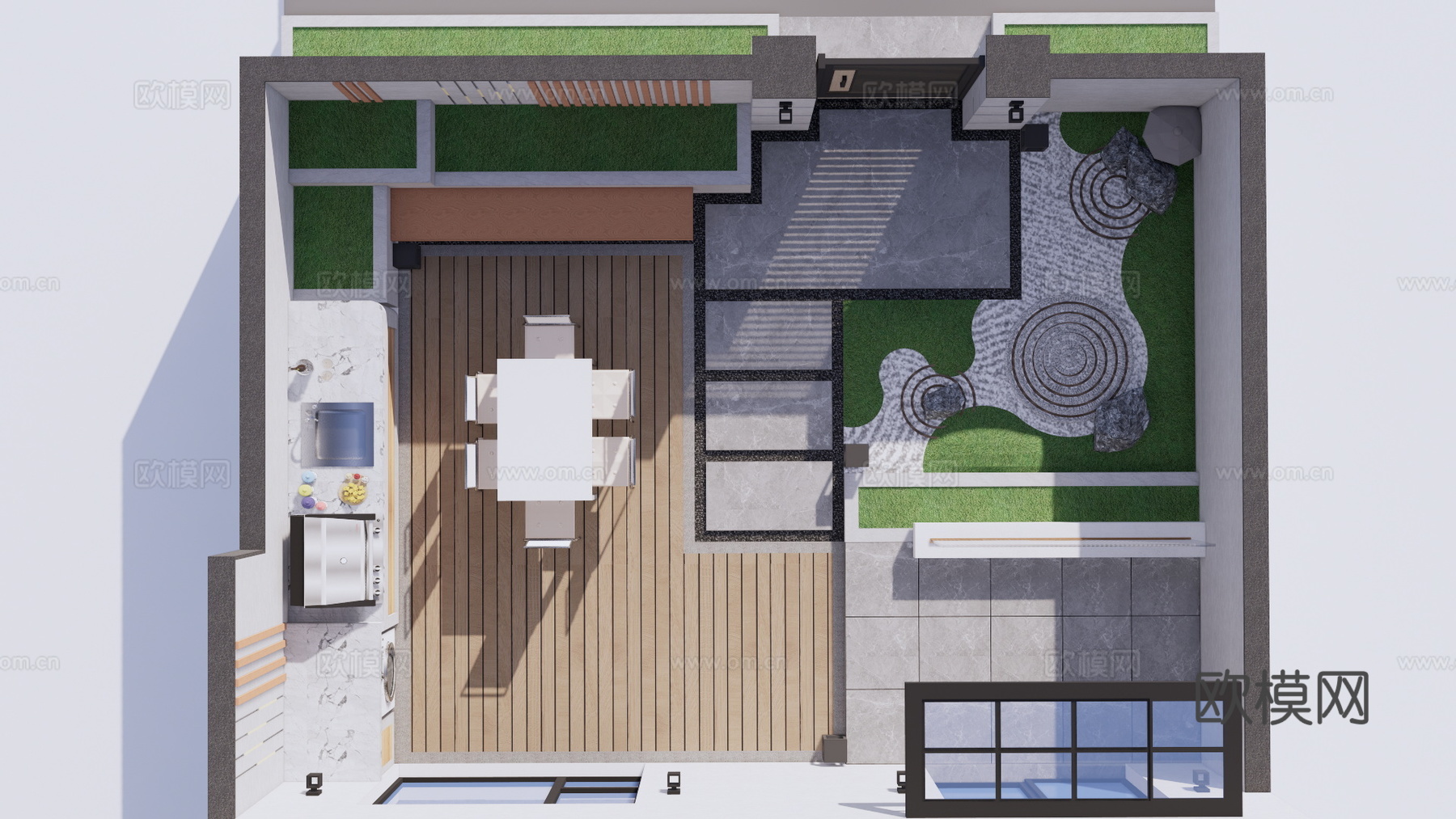 水景 庭院灯 造景 屋顶花园 门 草坪灯 室内景观 室内造景su模型