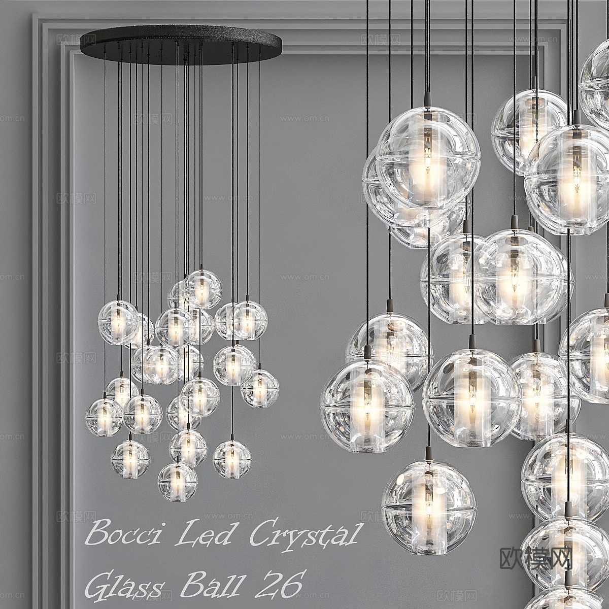 Bocci LED水晶玻璃球26，设计师Omer A3d模型下载