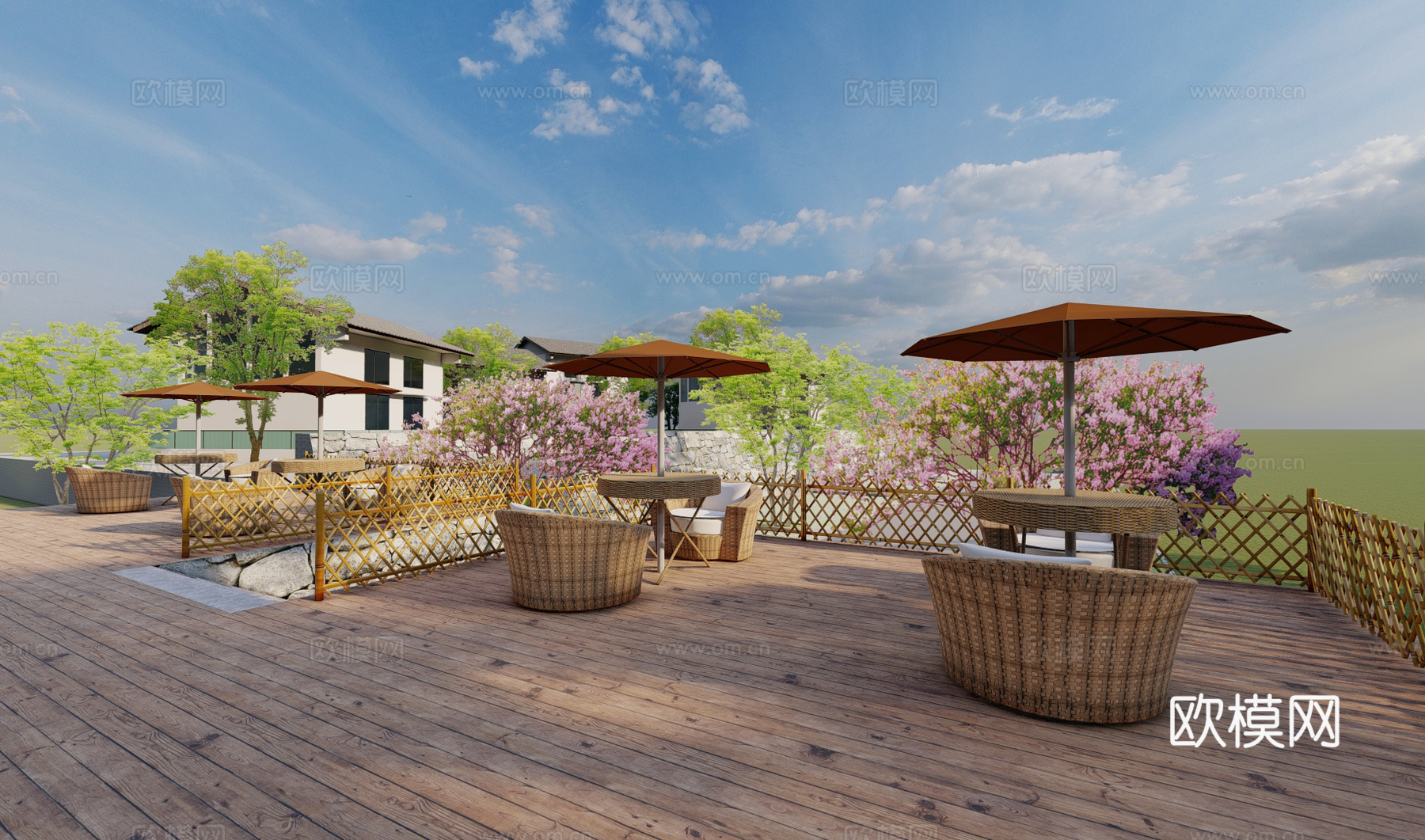 室外休闲区su模型
