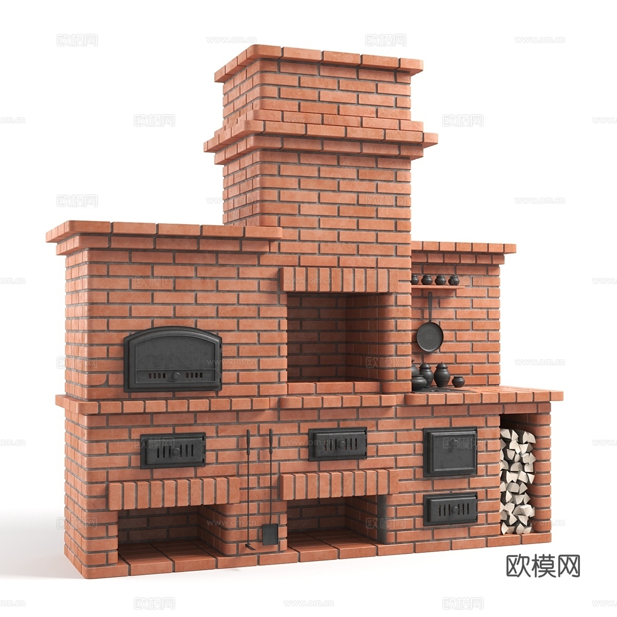 BBQ砖砌烤炉3d模型下载